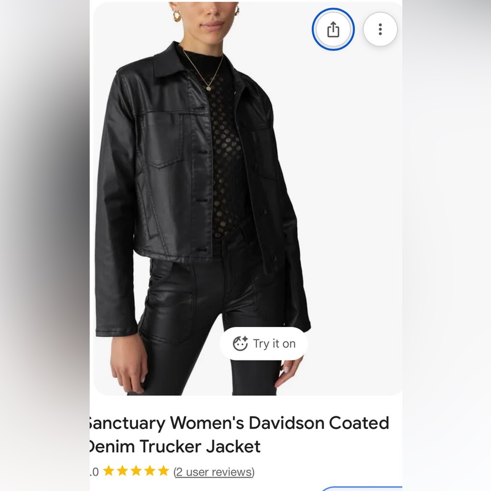 Sanctuary Women's Davidson Coated Denim Trucker Jacket size small